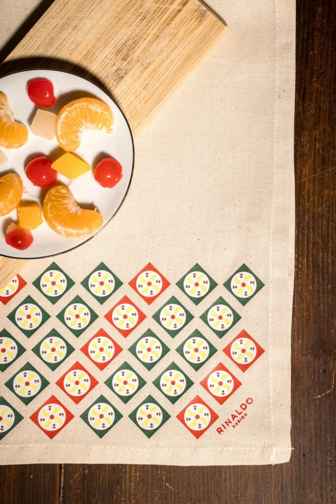 Dettaglio Strofinaccio Cassata Canovaccio Da Cucina Siciliana