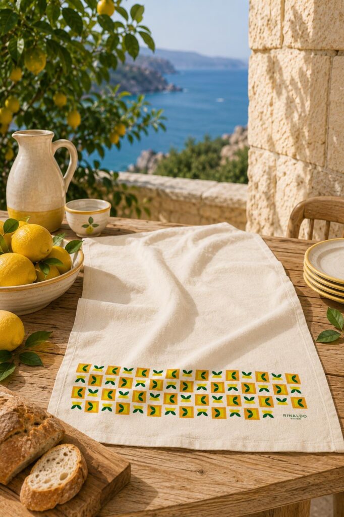 Strofinaccio Limone Canovaccio Da Cucina Sicilia